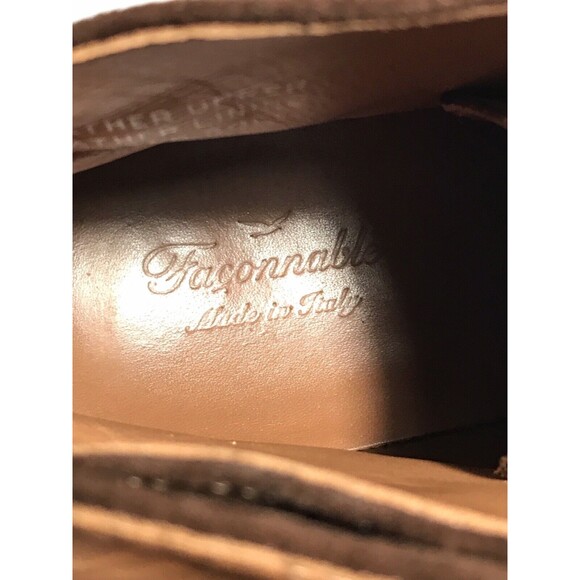 Facconable Mens Leather Suede Brown Chukka Boots Size 13 - Picture 9 of 10